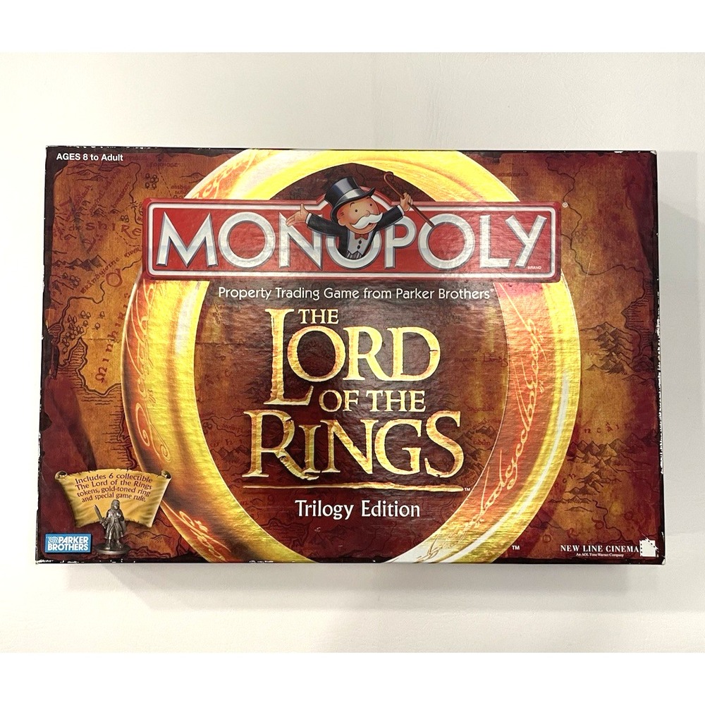 Monopoly Lord of the Rings Trilogy Edition Board Game 100% COMPLETE Plus Extras